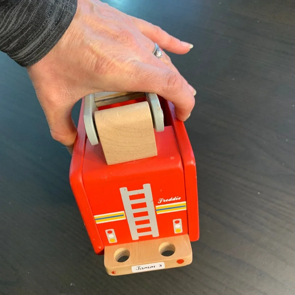 Indigo Jamm Freddie Fire Engine Red Wooden Toy Truck Kids‎ Play Vehicle Eco